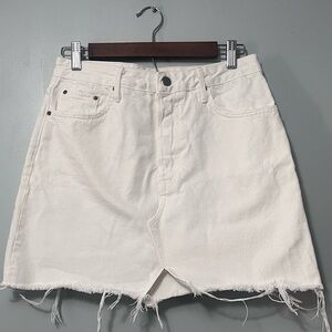 GRLFRND Milla White Denim Mini Skirt SIZE 29